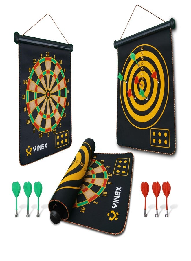 Vinex Magnetic Roll-Up Dart Set Sonic (17 Inches) 2 in 1 game set - Indoor/Outdoor Safe Dart Game for Kids & Adults, Includes 6 Strongest Magnetic Darts - Portable, Hangable, Reversible for Family Fun - Image 1